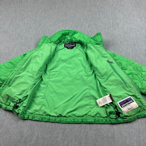 Patagonia Jacket Girls XS 5/6 Green Nano Puffer Full Zip Primaloft Mock Neck - Picture 10 of 16